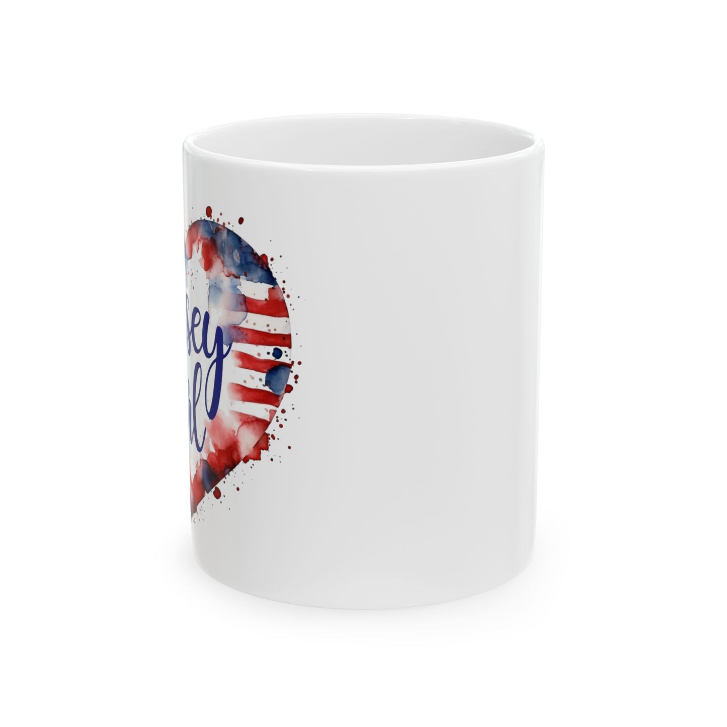Jersey Girl Patriotic Coffee Mug, Red White Blue Heart, Jersey Girl Gift, 4th of July Decoration, American Pride, USA Lovers Mug