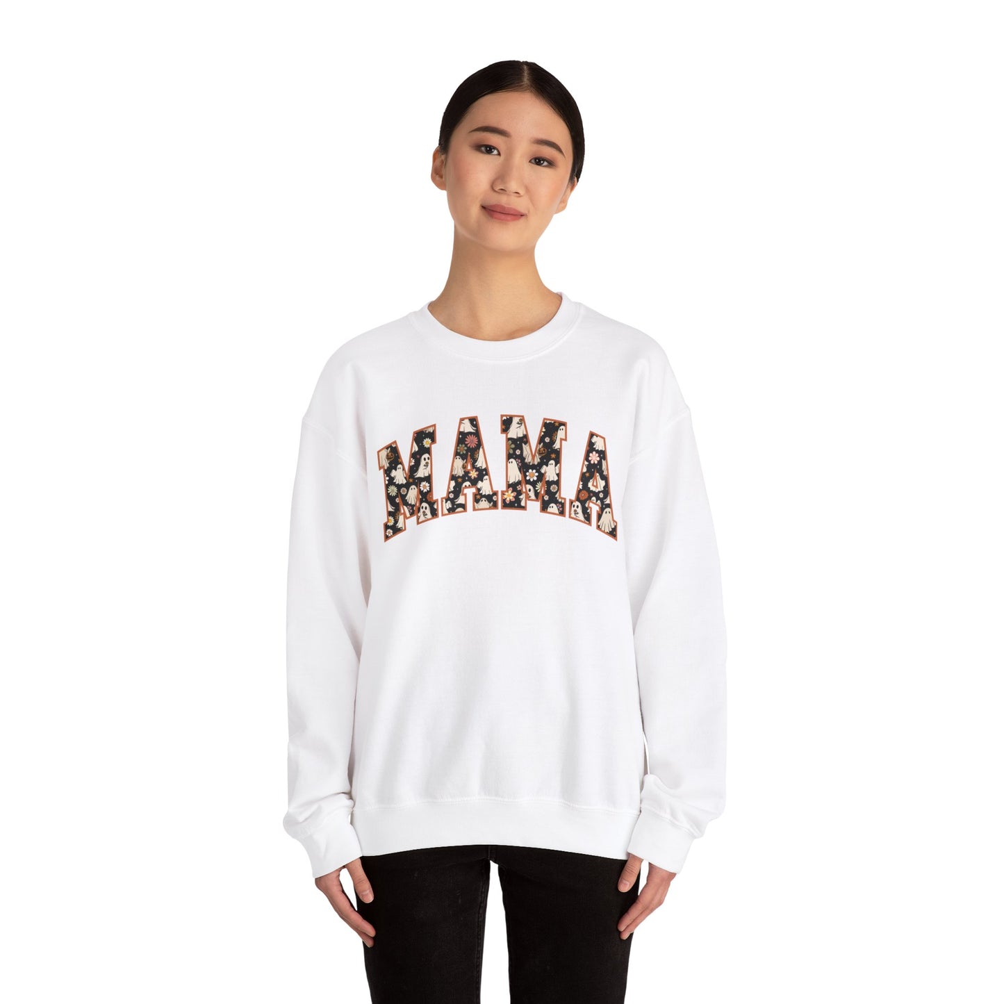 MAMA Halloween Ghost Spooky Unisex Heavy Blend™ Crewneck Sweatshirt