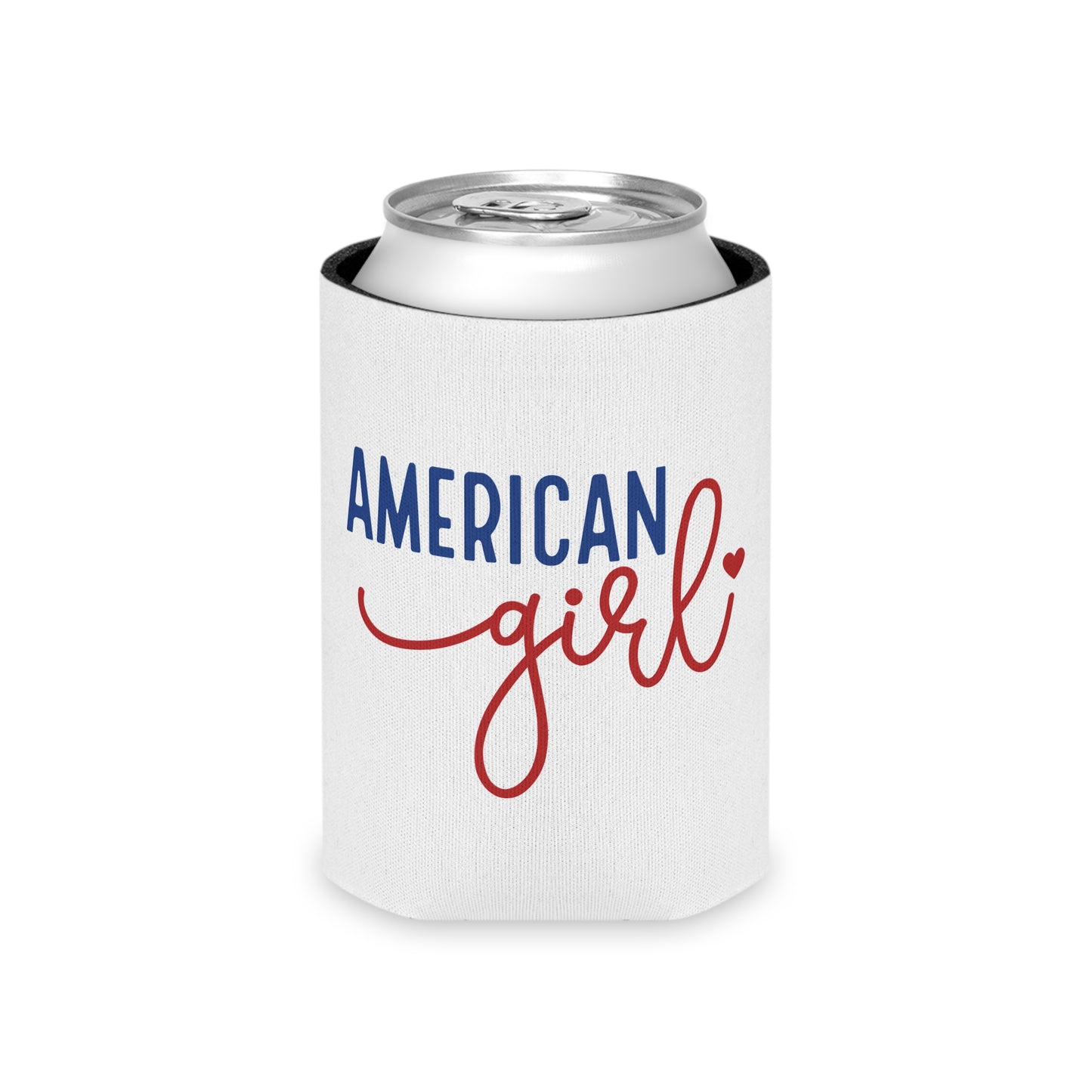American Girl Can Cooler | Patriotic Drink Holder for 4th of July, BBQs, Weddings, Summer Parties, Gifts for Her