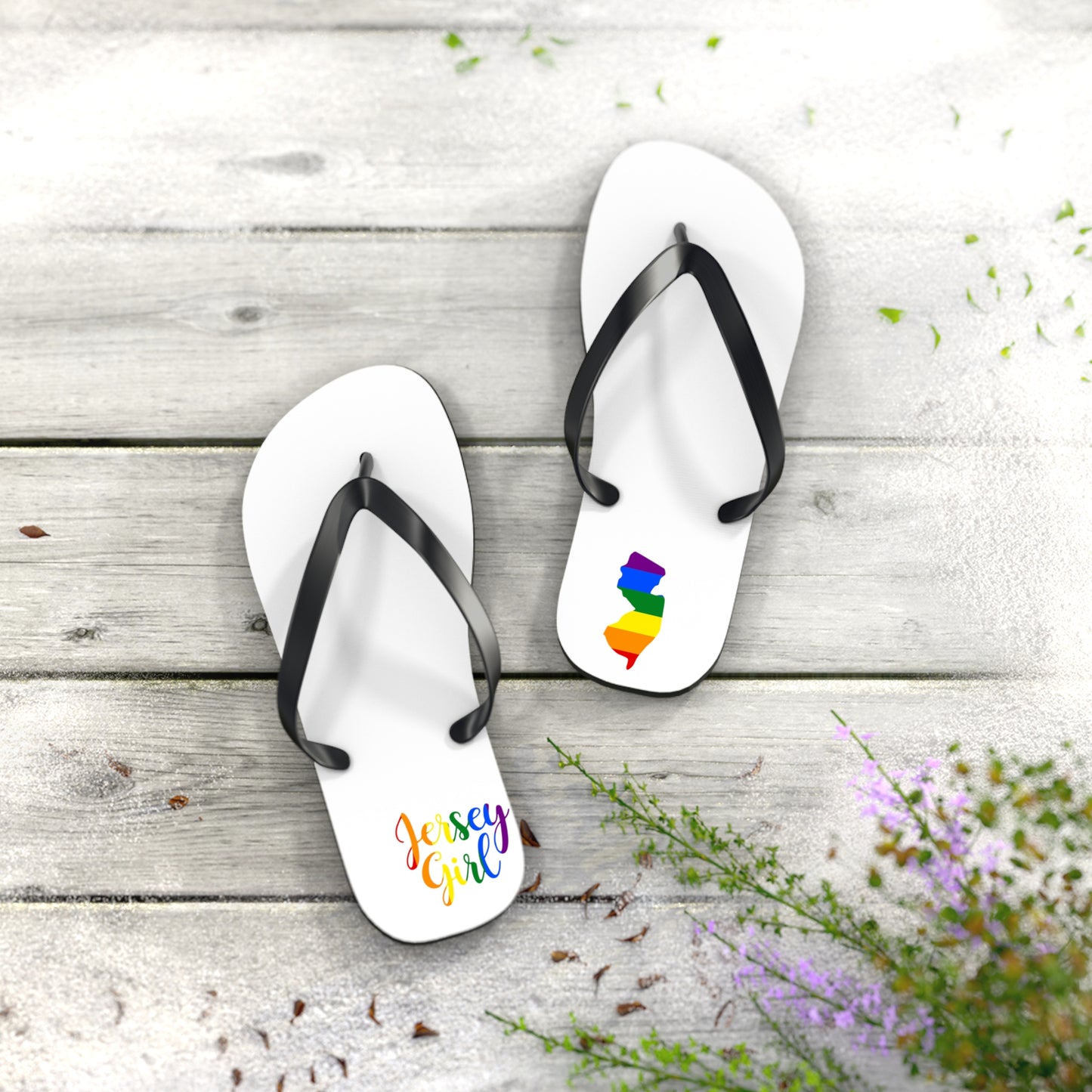 Flip Flops - Jersey Girl Rainbow Pride