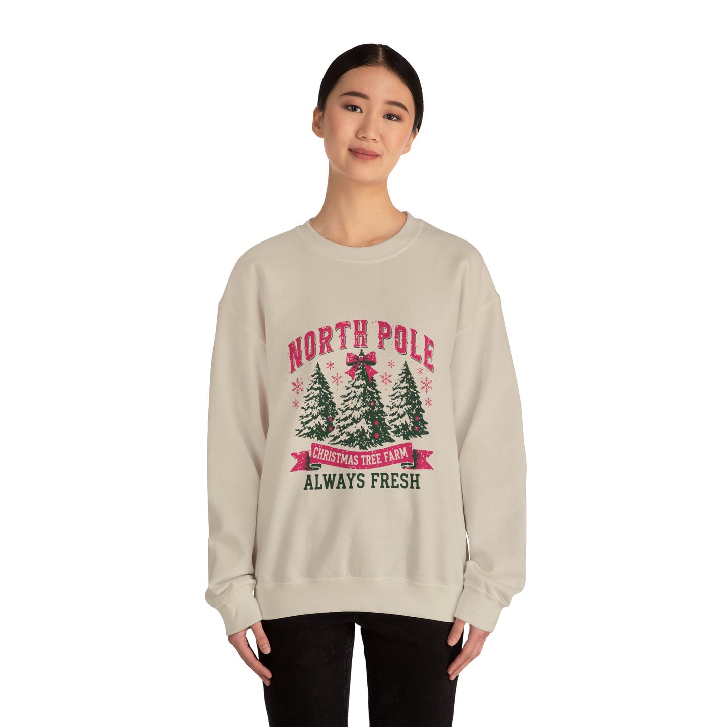 North Pole Christmas Tree Farm Unisex Heavy Blend™ Crewneck Sweatshirt