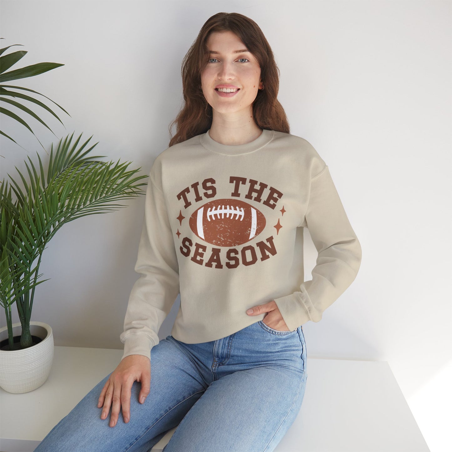Tis The Season Football Unisex Heavy Blend™ Crewneck Sweatshirt