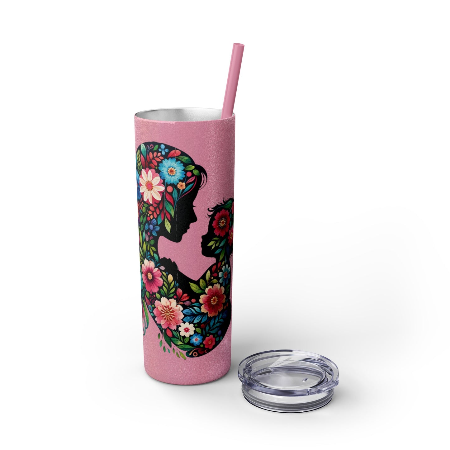 Mom Mother Child Mothers Day Skinny Tumbler with Straw, 20oz