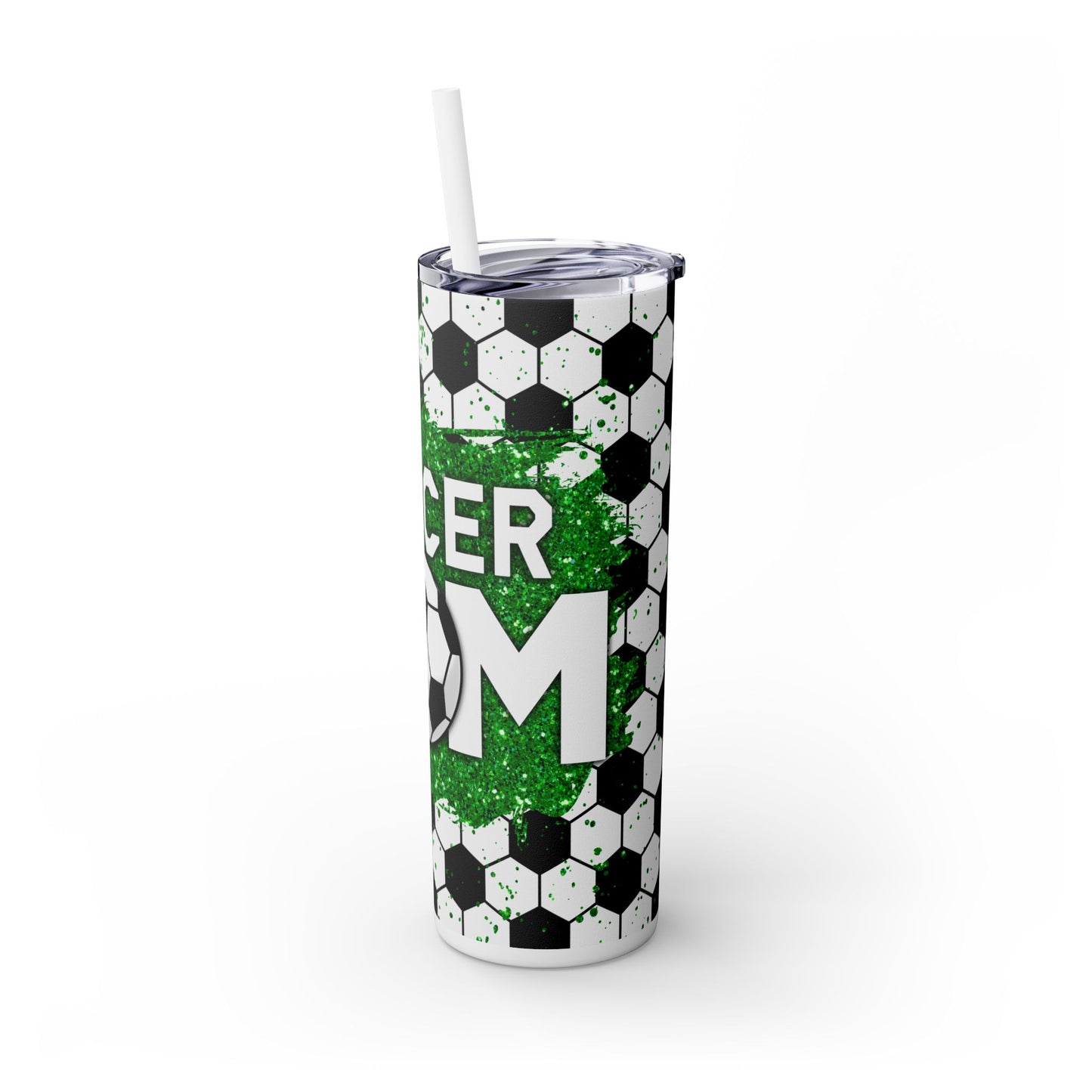 Soccer Mom Skinny Tumbler with Straw, 20oz