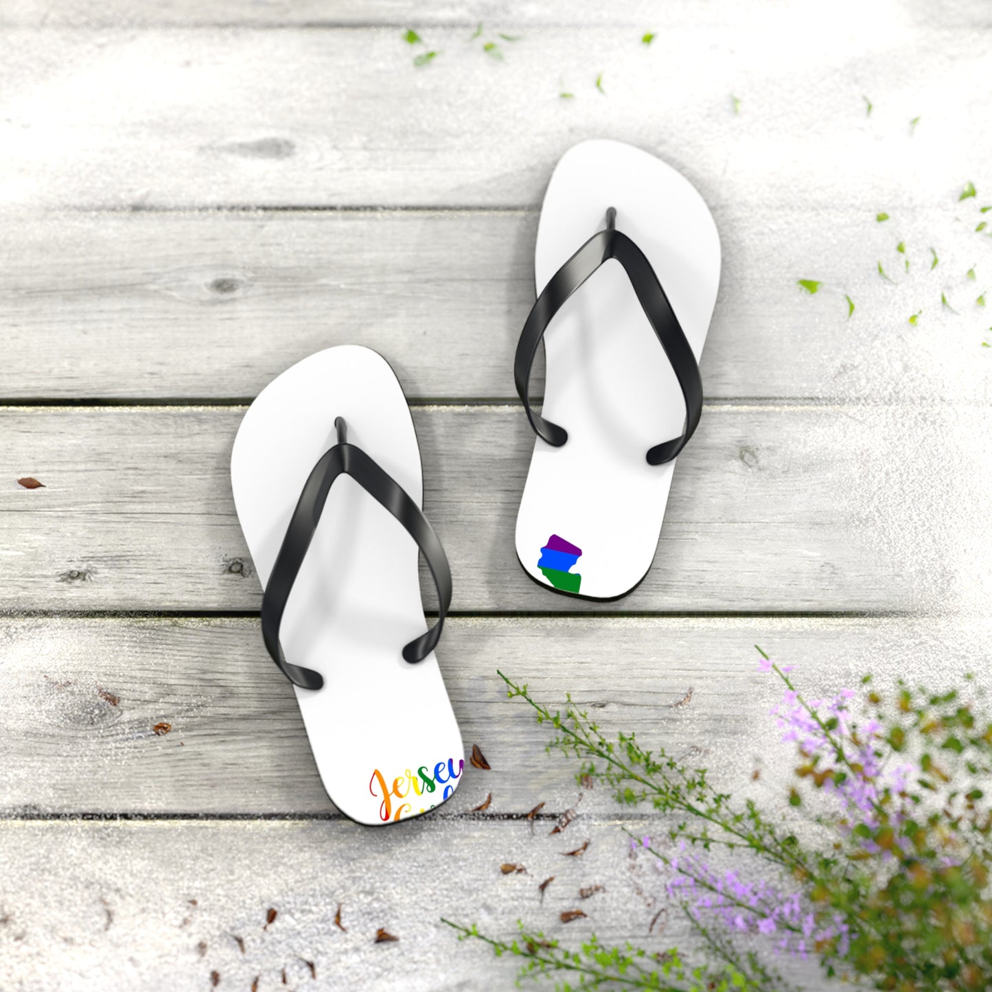 Flip Flops - Jersey Girl Rainbow Pride