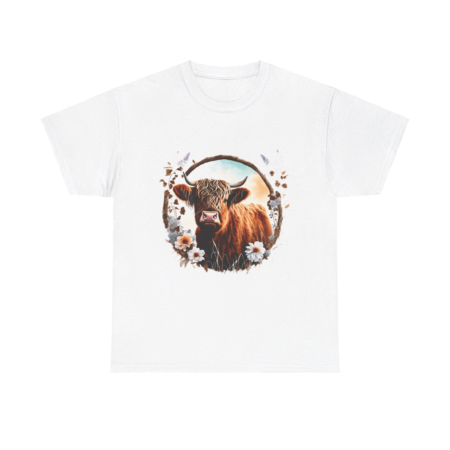 Highland Cattle Cow Unisex Heavy Cotton Tee