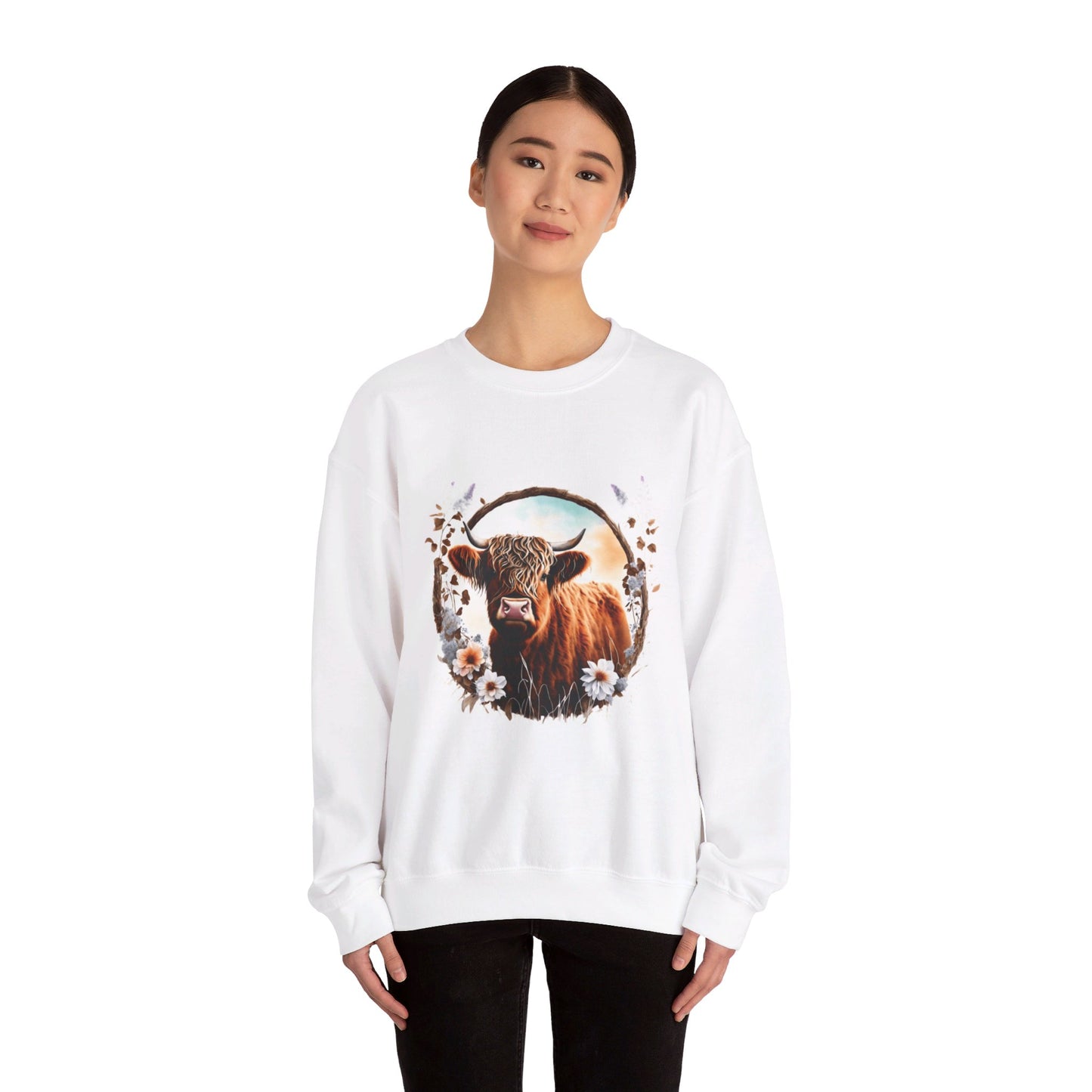 Highland Cattle Cow Unisex Heavy Blend™ Crewneck Sweatshirt