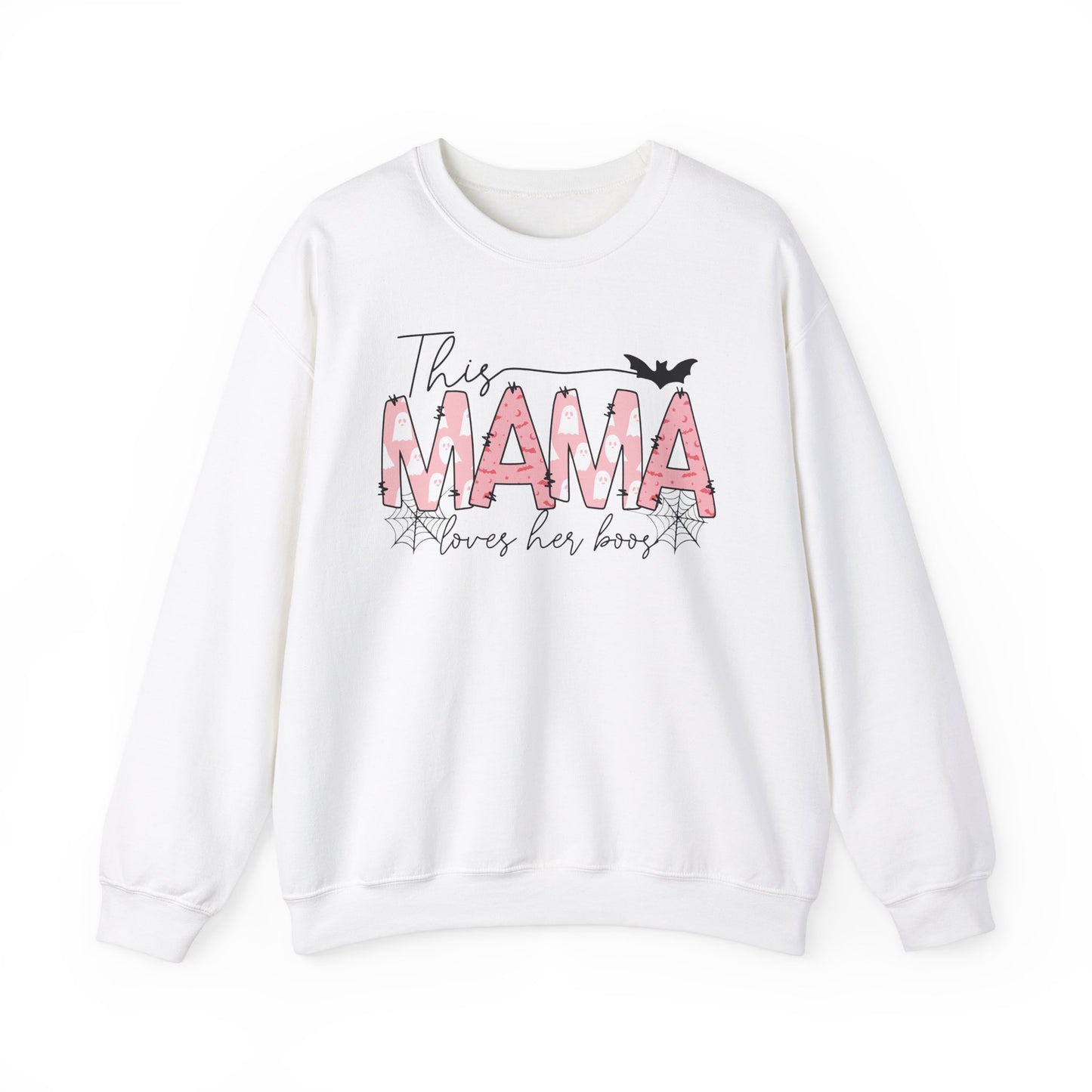 This Mama Loves Her Boos Funny Fun Mom Halloween Unisex Heavy Blend™ Crewneck Sweatshirt