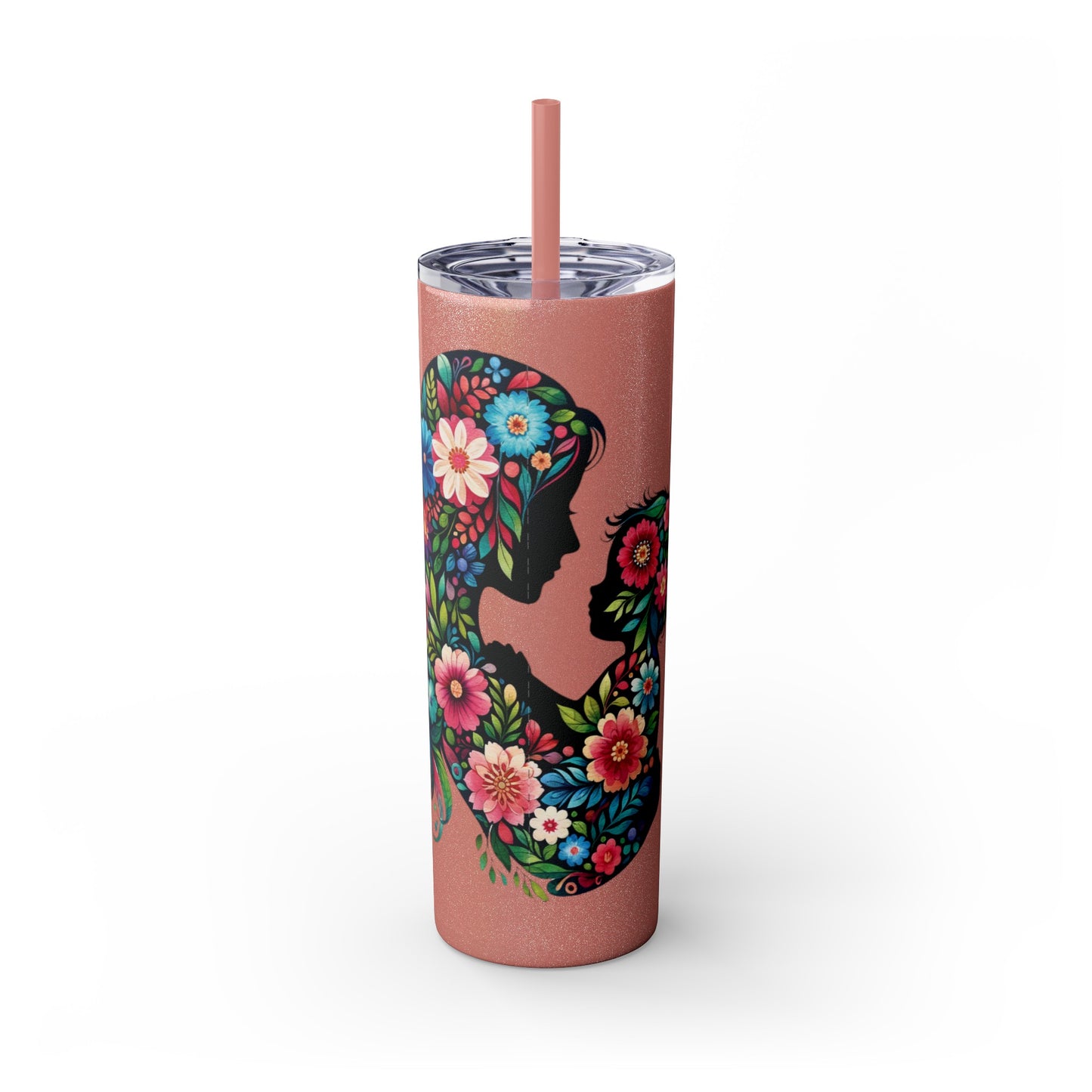 Mom Mother Child Mothers Day Skinny Tumbler with Straw, 20oz