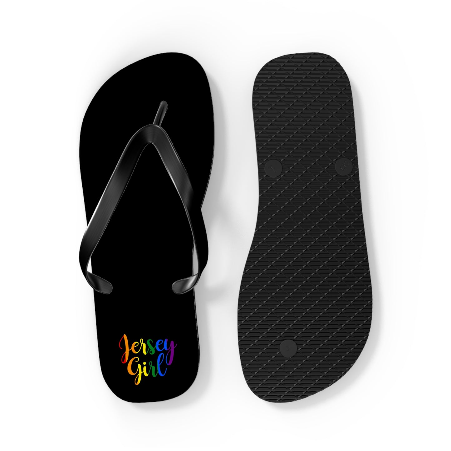 Colorful Jersey Girl Flip Flops, Summer Beach Footwear, LGBT Pride Sandals, Vacation Accessories, Travel Gift