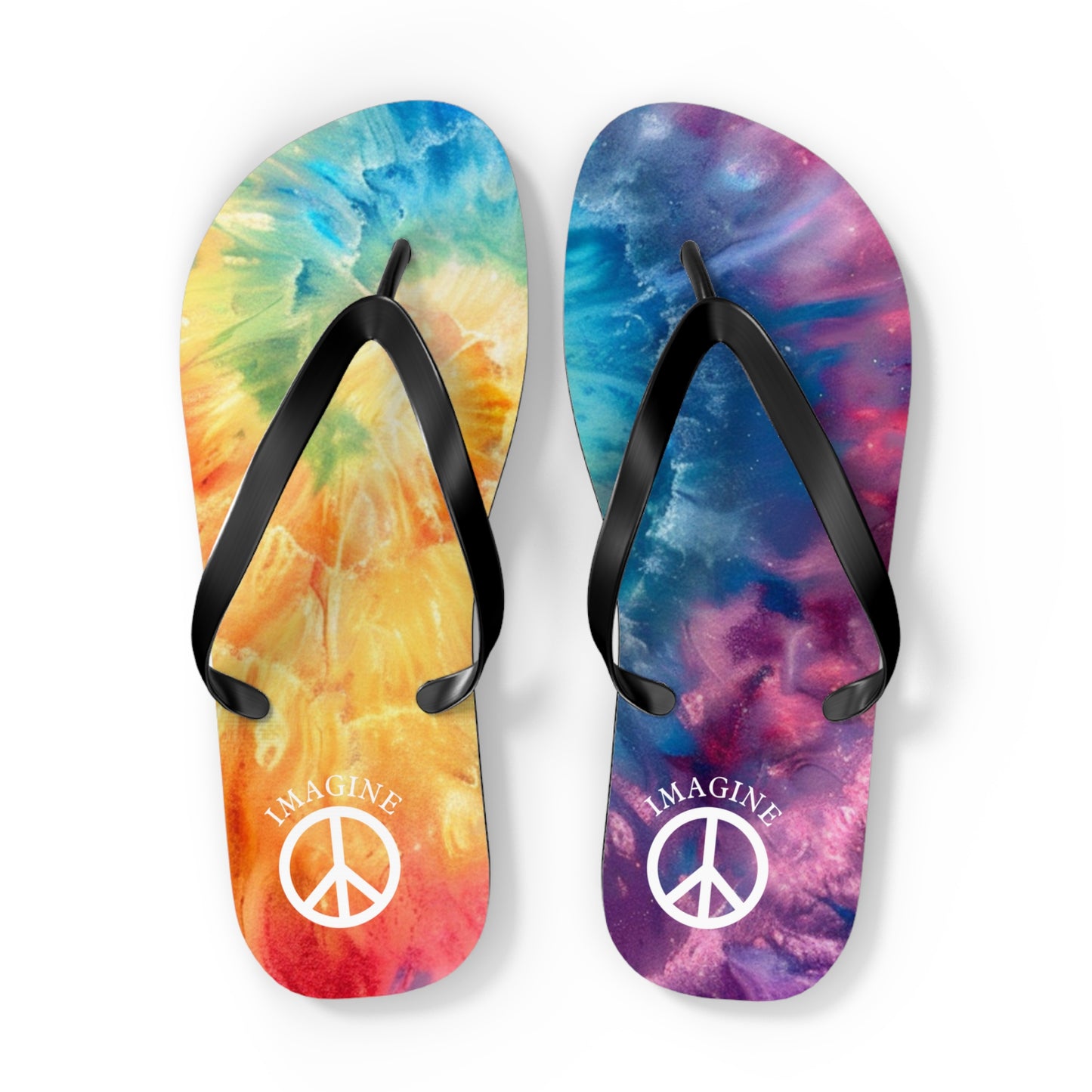 Colorful Tie-Dye Flip Flops | Fun Summer Sandals, Beach Footwear, Festival Shoes, Vacation Essentials, Relaxed Vibe, Gift Idea