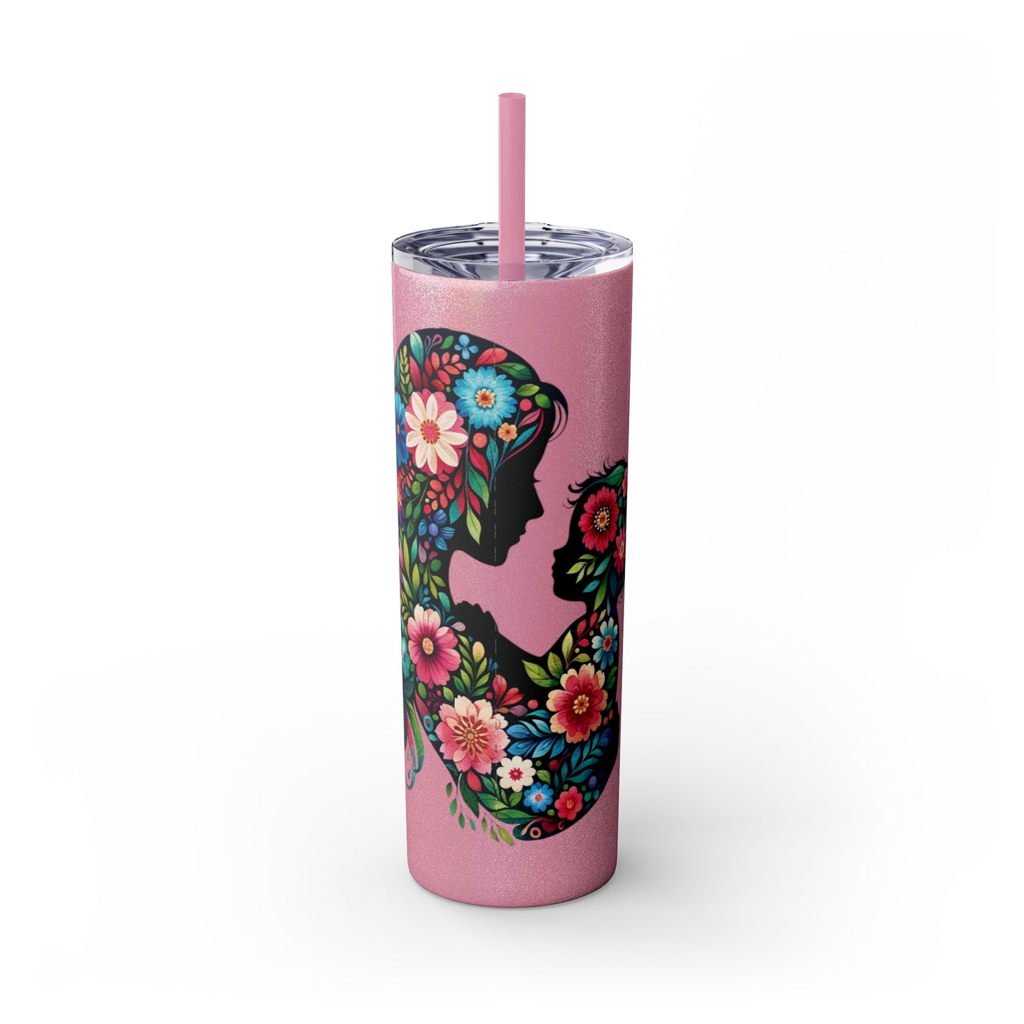 Mom Mother Child Mothers Day Skinny Tumbler with Straw, 20oz