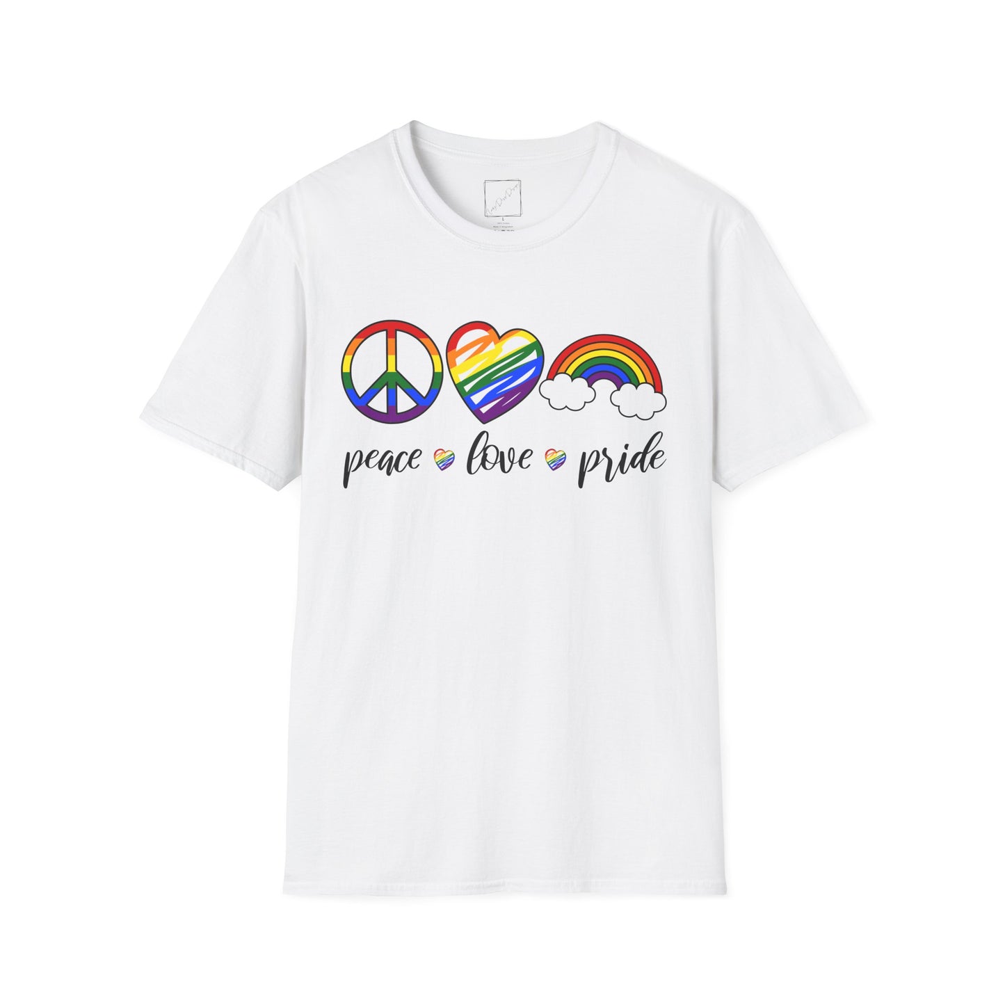 Rainbow Pride Unisex T-Shirt, LGBTQ Peace Love Tee, Pride Parade Shirt, LGBTQ Rainbow Love Shirt, Unisex Pride Tee