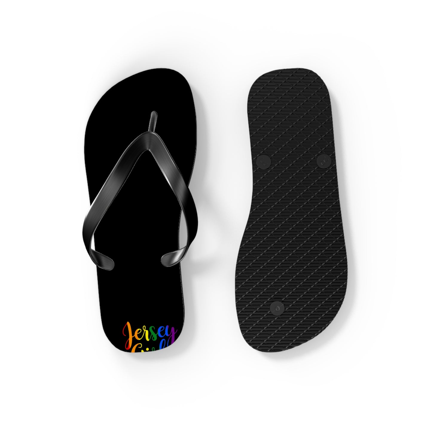 Colorful Jersey Girl Flip Flops, Summer Beach Footwear, LGBT Pride Sandals, Vacation Accessories, Travel Gift