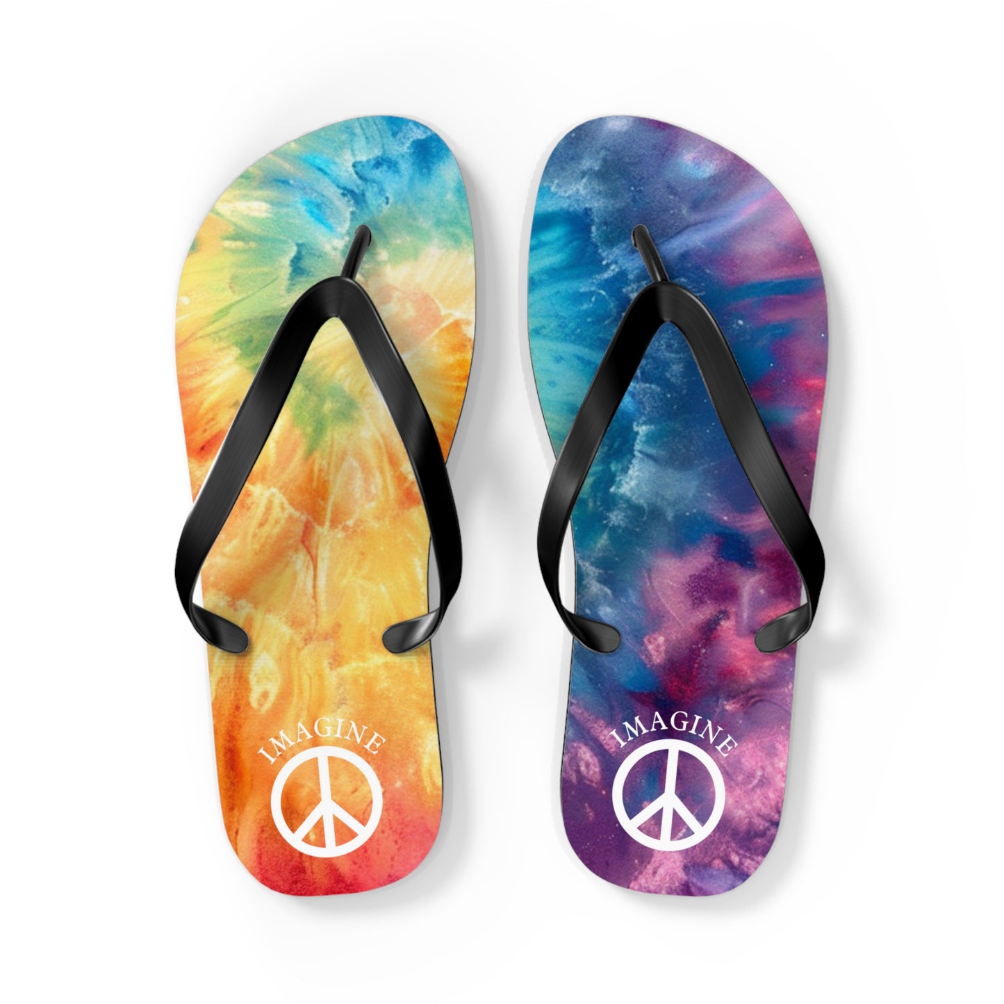 Colorful Tie-Dye Flip Flops | Fun Summer Sandals, Beach Footwear, Festival Shoes, Vacation Essentials, Relaxed Vibe, Gift Idea