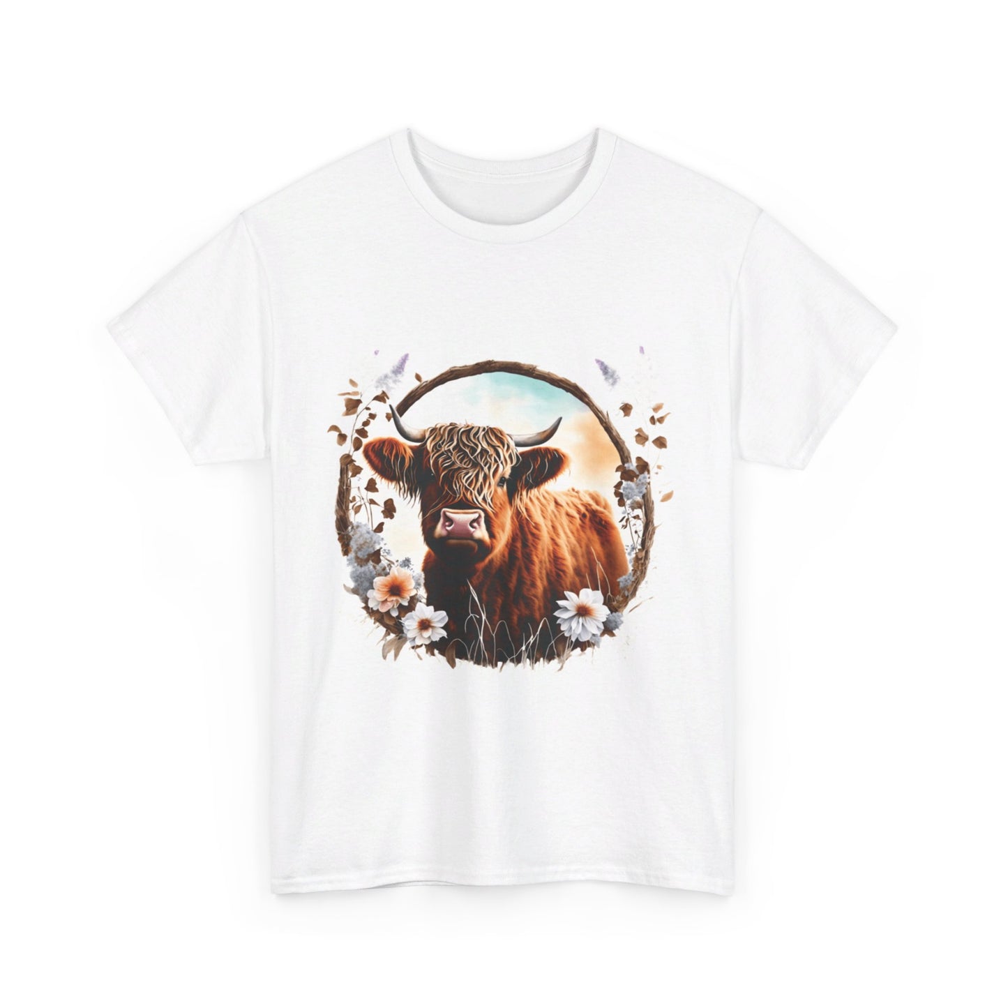 Highland Cattle Cow Unisex Heavy Cotton Tee