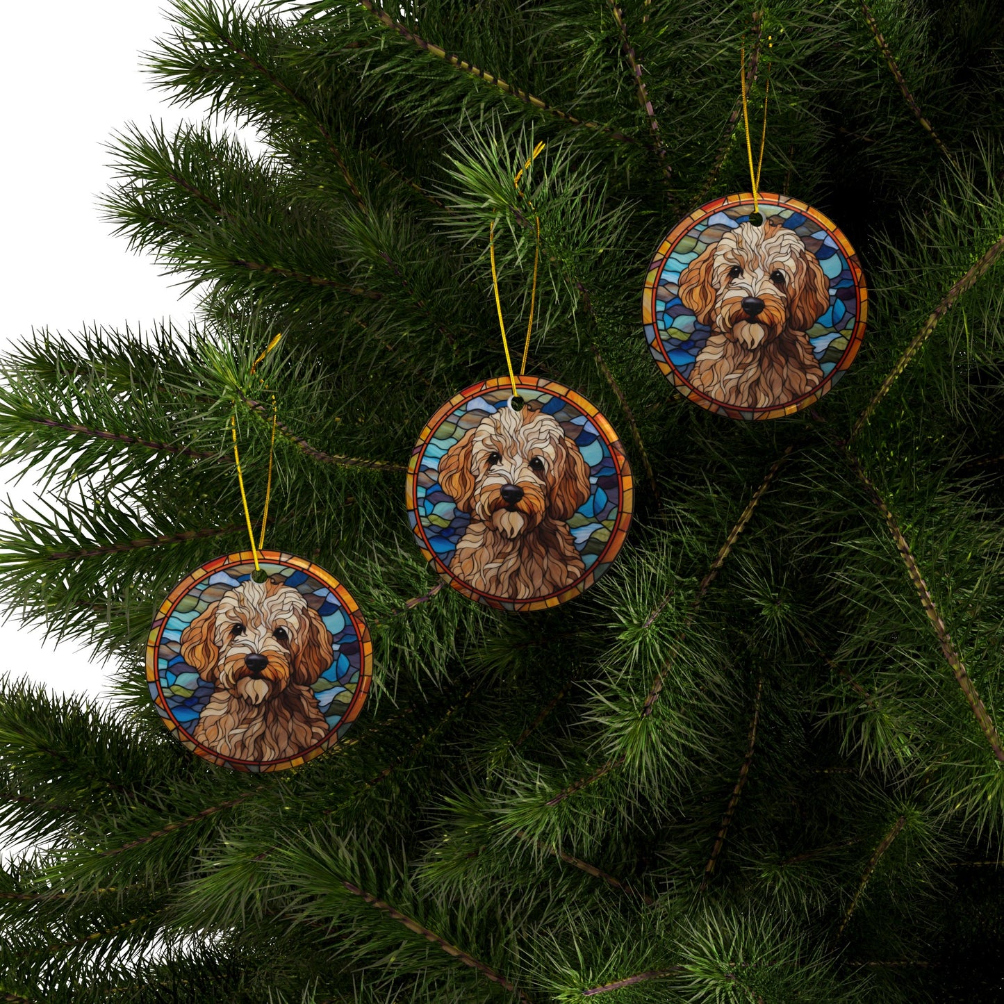 Doodle Dog Ceramic Ornaments (1pc, 3pcs, 5pcs, 10pcs)
