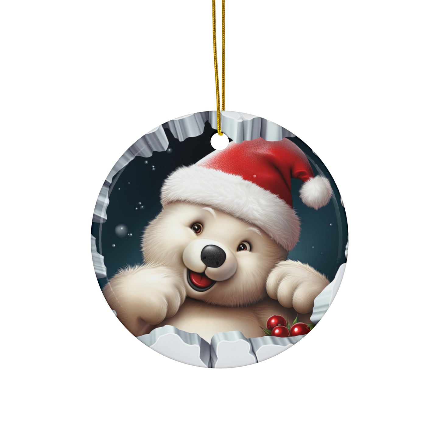 Polar Bear Breakthrough 3D Ceramic Ornament, 4 Shapes