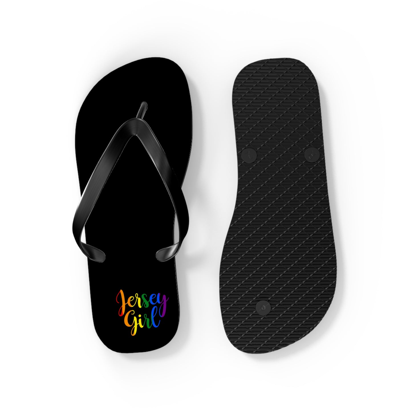 Colorful Jersey Girl Flip Flops, Summer Beach Footwear, LGBT Pride Sandals, Vacation Accessories, Travel Gift