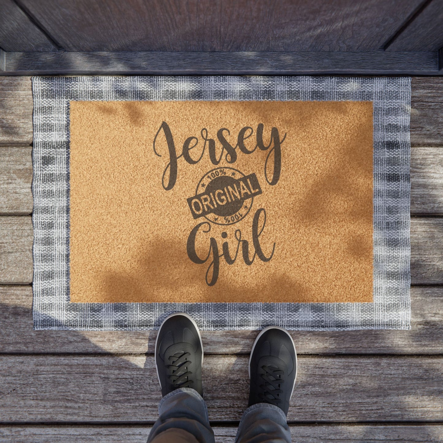 Jersey Girl Doormat | Personalized Home Decor | Entryway Mat | Gift for Her | Housewarming Welcome Mat | Rustic Home Accessory