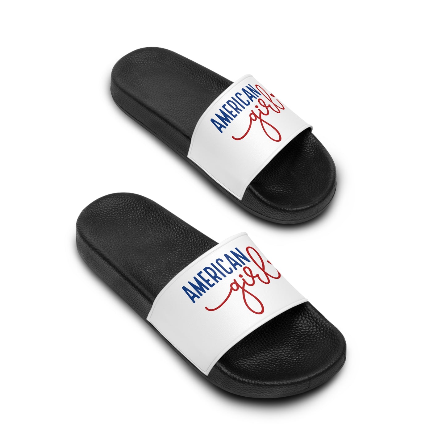 Stylish Women's Slide Sandals with American Pride Design, Summer Footwear, Casual Sandals, Beach Slides, Patriotic Gift