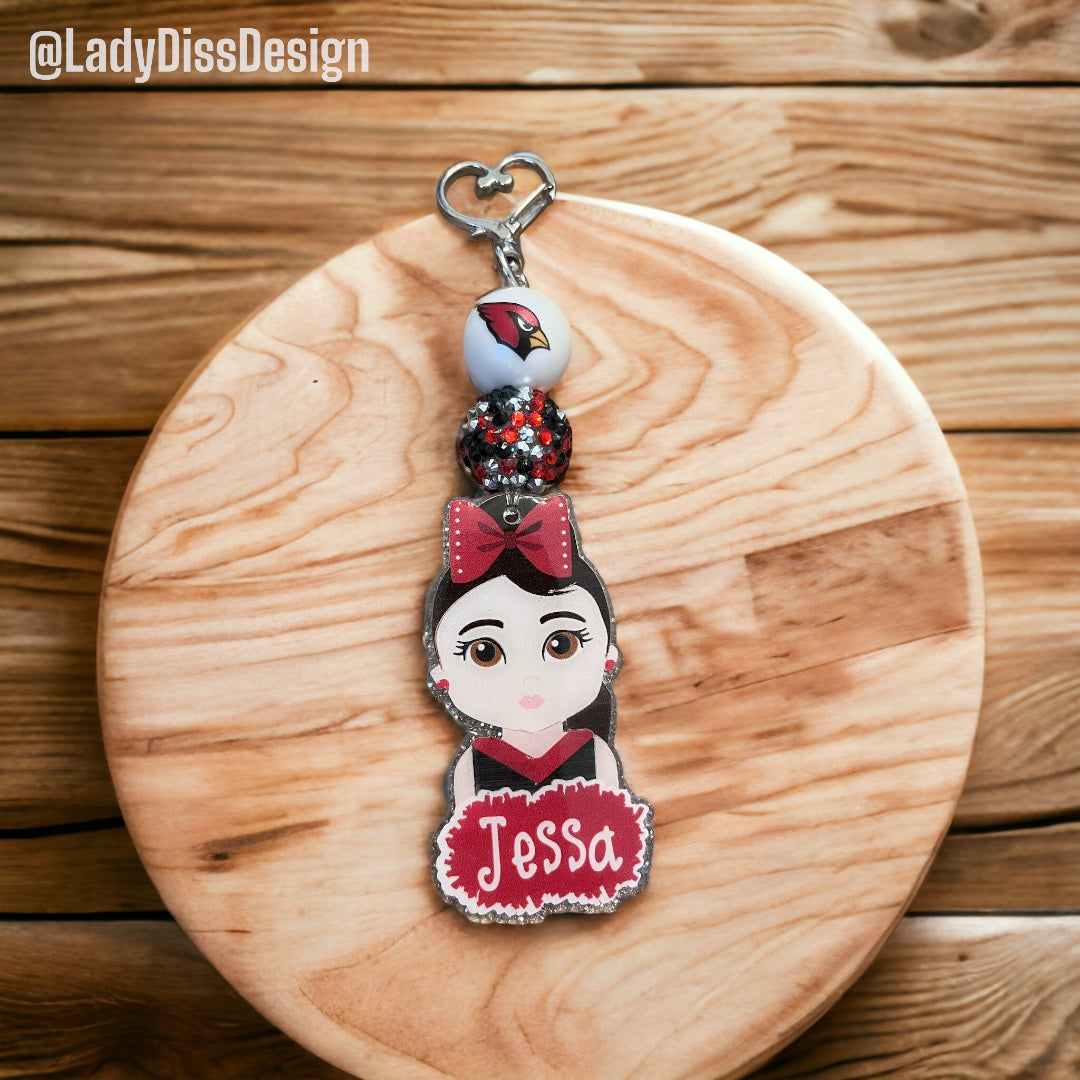 Cheerleader Keychain Bag Tag