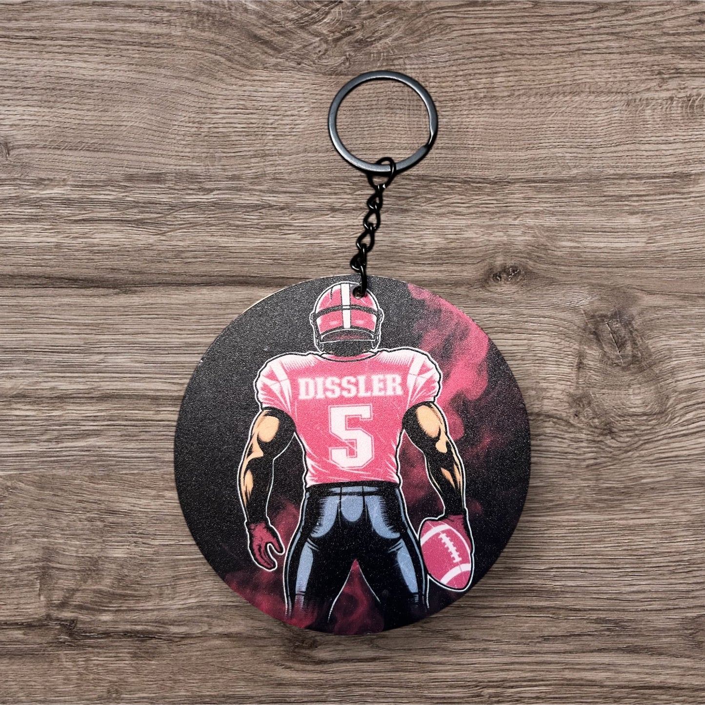 π Tackle Breast Cancer Keychain β Personalized Football Pink Ribbon Keychain | Add Player Name & Number | Awareness Gift | Support Fundraiser