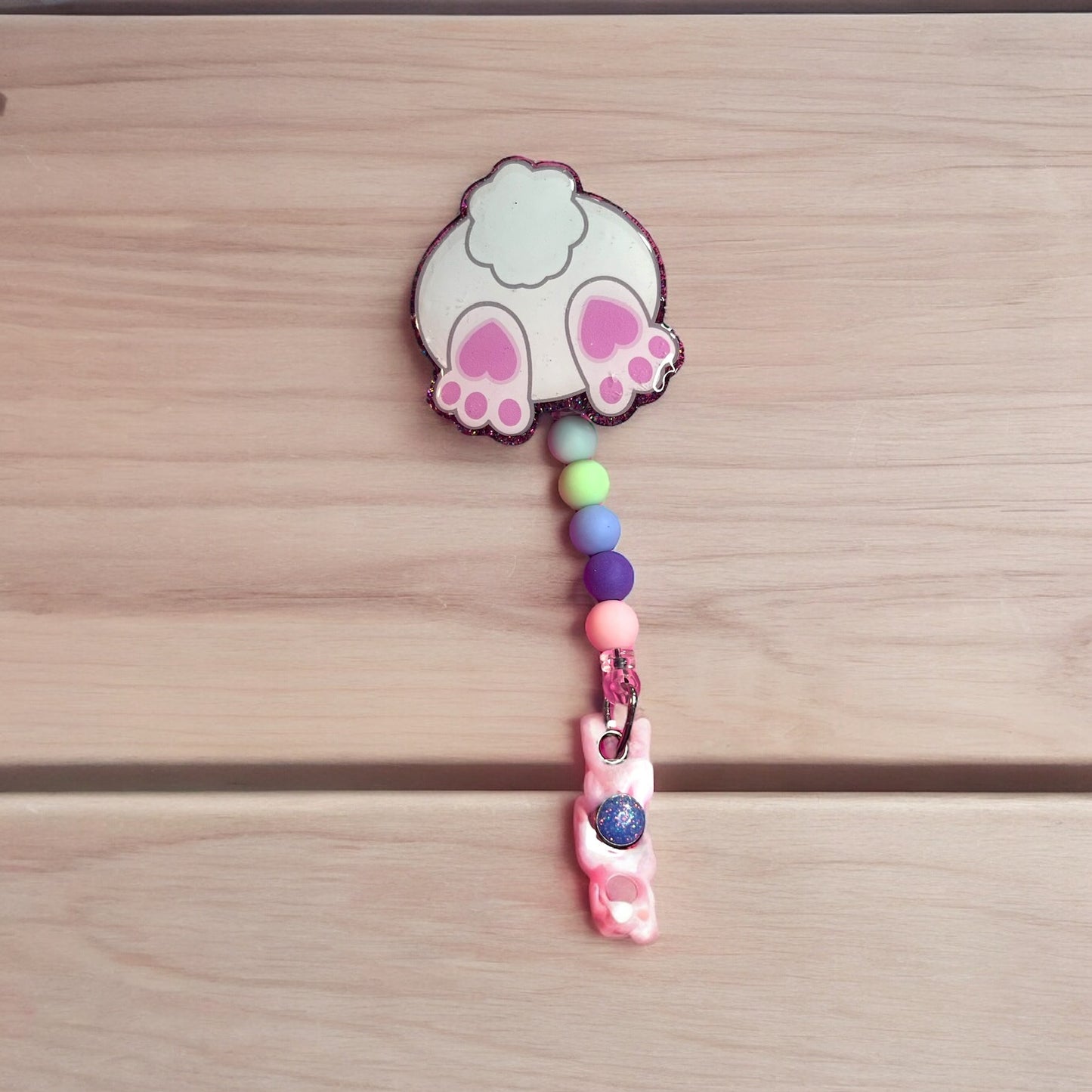 Bunny Butt Badge Reel ID Holder
