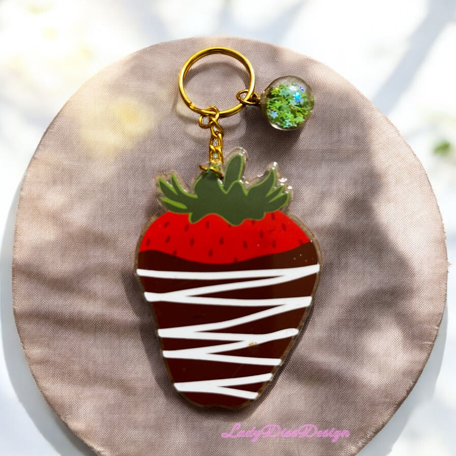 Strawberry Dipped Keychain Bagtag