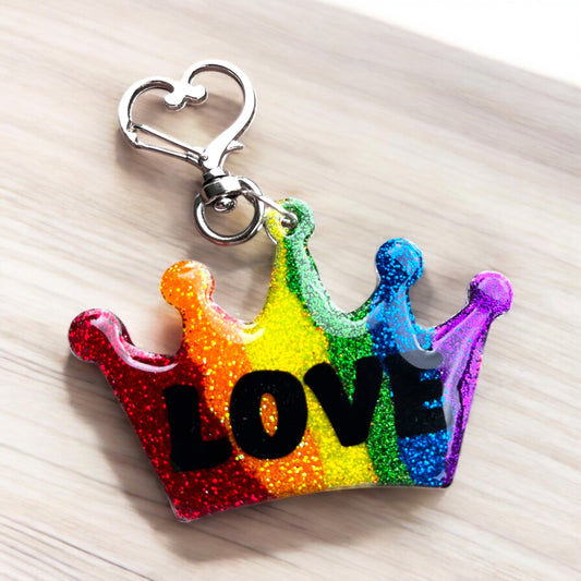 LOVE Pride Keychain Rainbow 3”