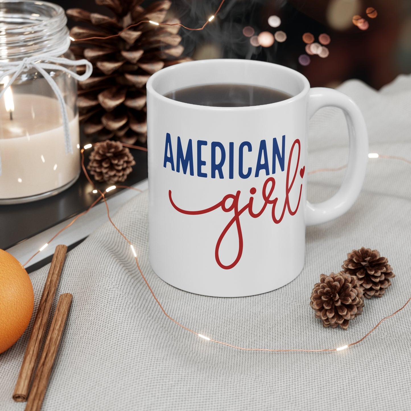 American Girl 11oz Mug - Perfect Gift for Patriotic Celebrations, Birthday or Everyday Enjoyment, Cute Coffee Cup, Red and Blue [...]