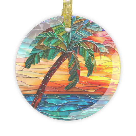 Tropical Sunset Glass Ornaments, Handcrafted Holiday Decor, Beach Theme Tree Decor, Unique Gifts for Christmas, Summer Vibes, [...]