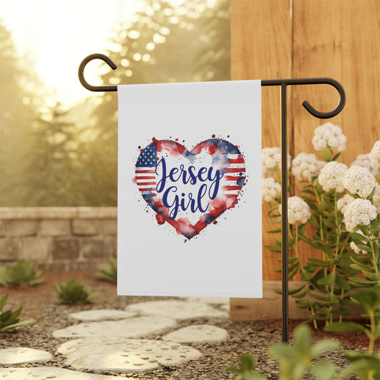 Patriotic Garden Banner, Jersey Girl Heart Yard Decor, Independence Day Decoration, American Flag Garden Flag, Home & Garden Decor