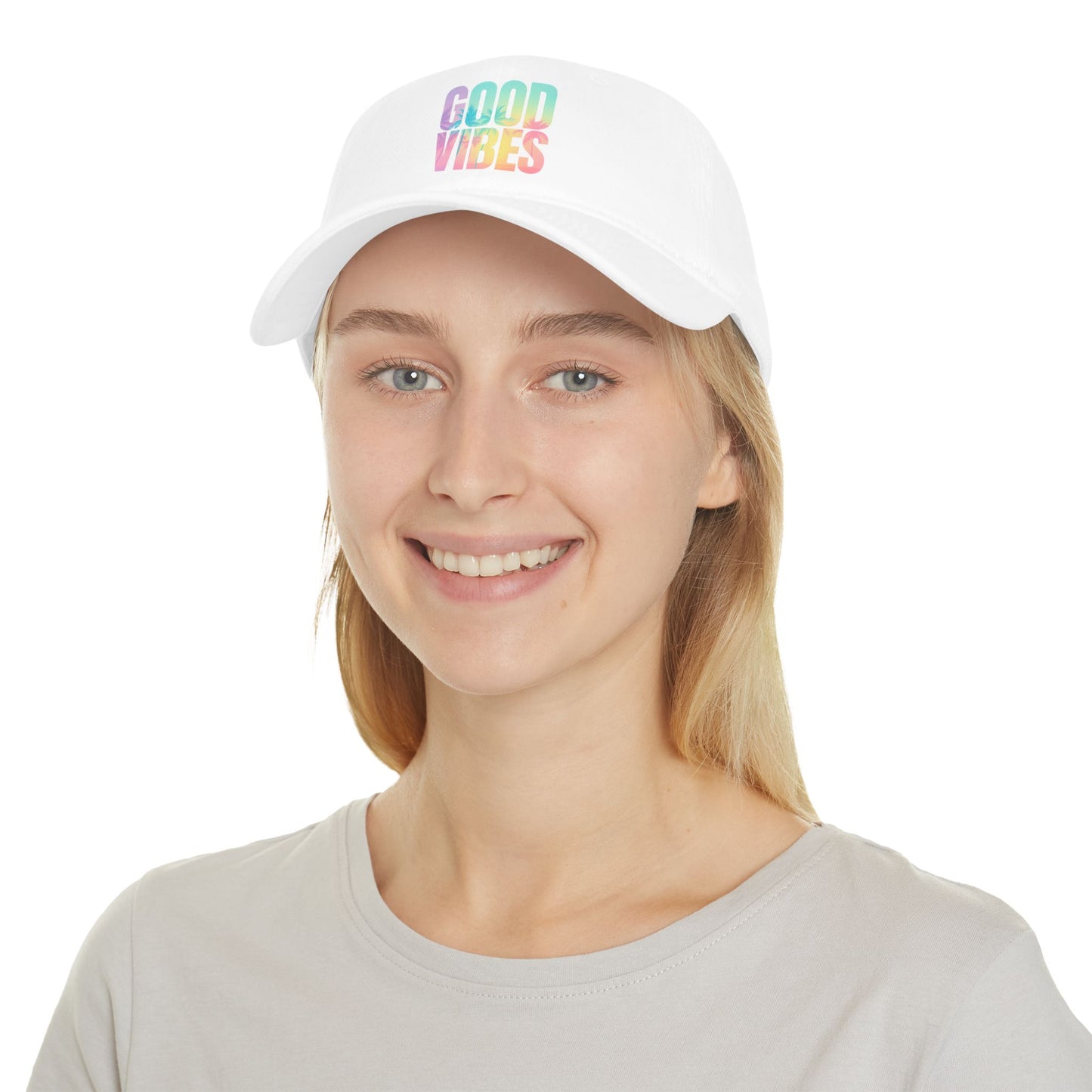 Good Vibes Low Profile Baseball Cap, Trendy Hat, Summer Fashion, Casual Wear, Gift for Friends, Outdoor Activities