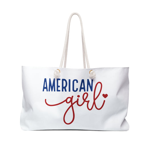 American Girl Weekender Bag, Travel Tote, Summer Vacation Bag, Beach Bag, Girls Trip Essentials