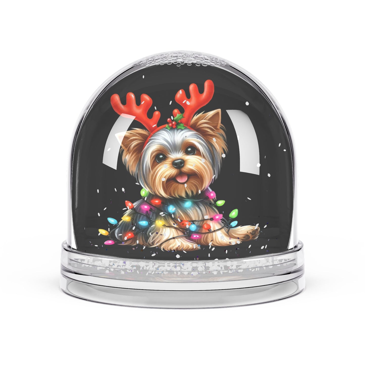 Festive Dog Snow Globe, Holiday Decor, Yorkie Gift, Christmas Decoration, Pet Lover Keepsake, Winter Wonderland