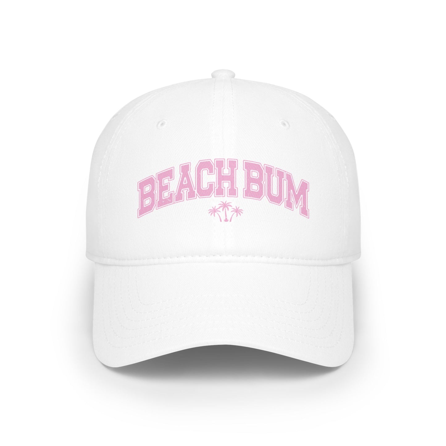 Beach Bum Cap - Casual White Baseball Hat for Summer, Beach Days, Vacation Style, Outdoor Activities, Gift for Sun Lovers