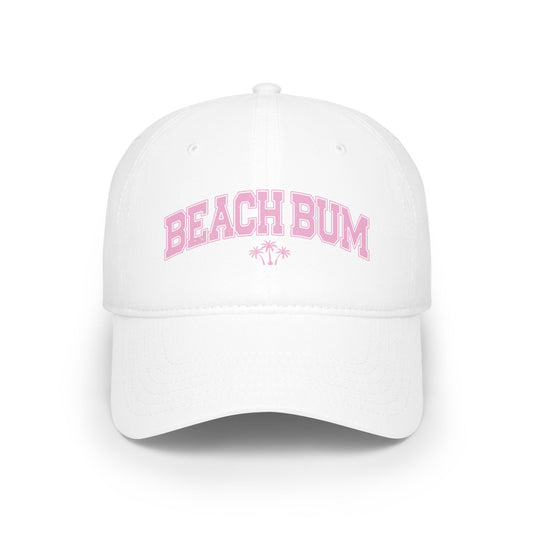 Beach Bum Cap - Casual White Baseball Hat for Summer, Beach Days, Vacation Style, Outdoor Activities, Gift for Sun Lovers