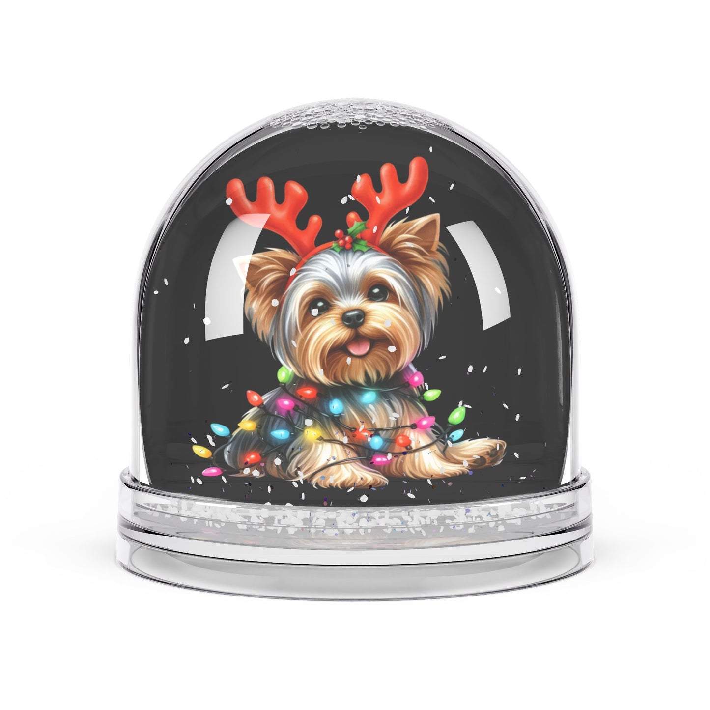 Festive Dog Snow Globe, Holiday Decor, Yorkie Gift, Christmas Decoration, Pet Lover Keepsake, Winter Wonderland