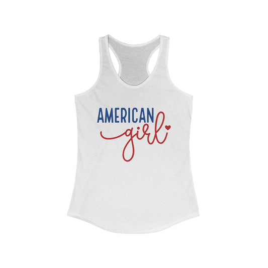 American Girl Racerback Tank Top | Summer Style, Patriotic Top, Gift for Her, 4th of July Outfit, Casual Wear