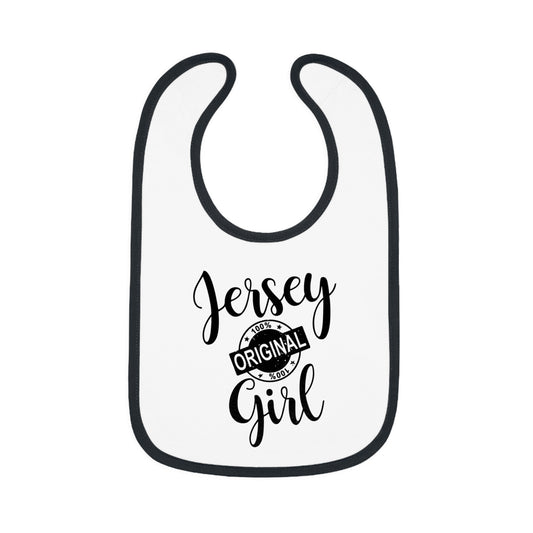 Cute Jersey Girl Baby Bib - Adorable Infant Feeding Accessory, Perfect Baby Shower Gift, Newborn Essential, Custom Baby Bib