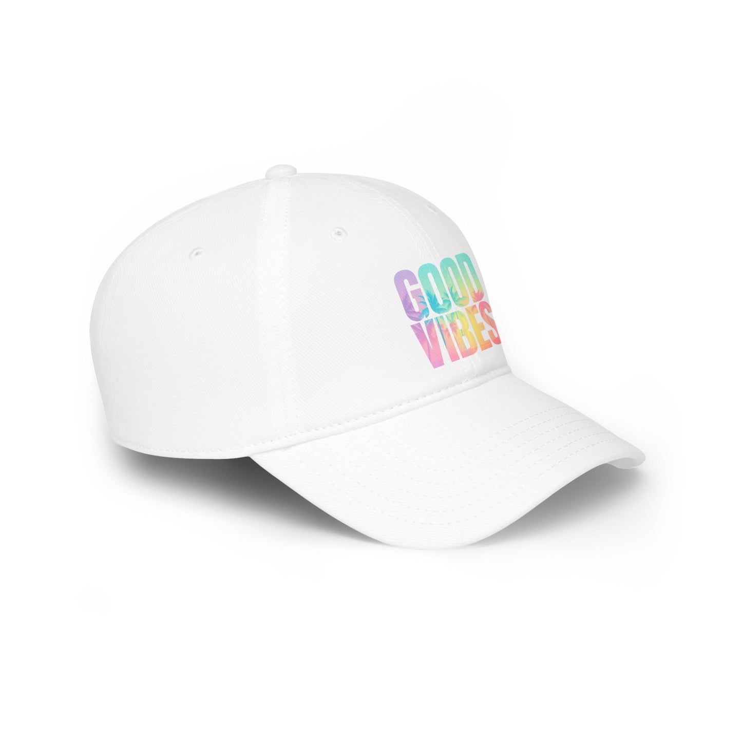 Good Vibes Low Profile Baseball Cap, Trendy Hat, Summer Fashion, Casual Wear, Gift for Friends, Outdoor Activities