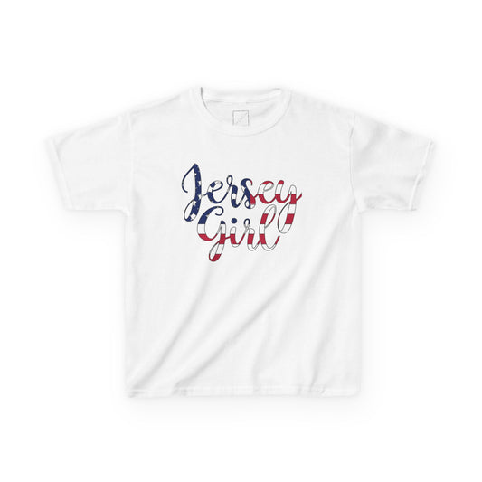 Jersey Girl Kids Tee | Stylish Cotton T-Shirt for Girls, Summer Outfit, Casual Wear, Birthday Gift, Patriotic Apparel