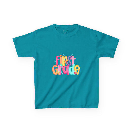 Colorful Kids First Grade Tee - Ideal for Celebrations, Birthdays, Back to School, Gifts, and Everyday Wear