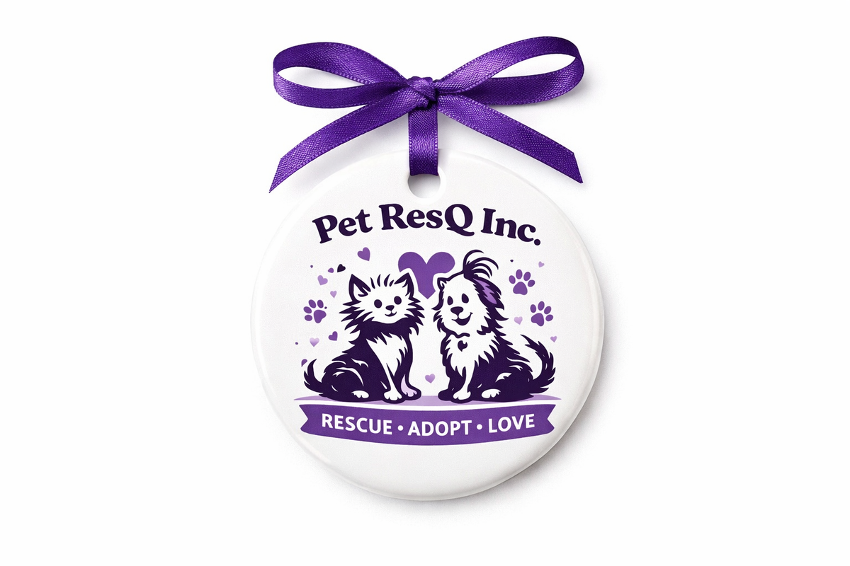 PetResQ, Inc. Rescue • Adopt • Love Ceramic Ornament