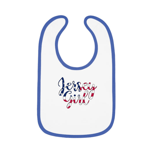 Jersey Girl Baby Bib, Cute Baby Gift, Toddler Feeding Bib, Baby Shower Gift, Newborn Accessories, USA Themed Bib