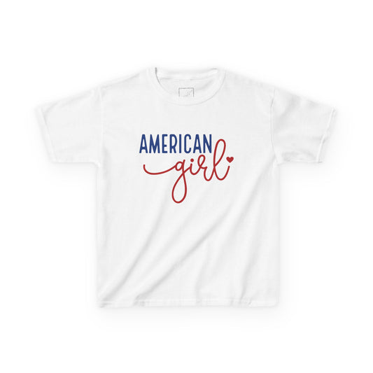 American Girl Kids Tee, Cute Girls T-Shirt, Perfect for Birthdays, Independence Day, Summer Wear, Gift for Young Girls