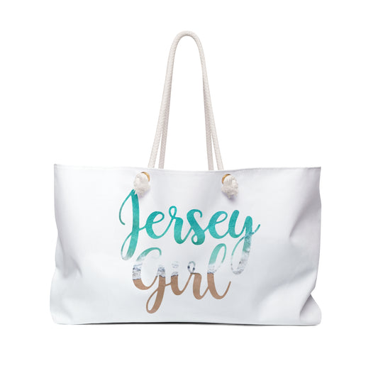 Jersey Girl Canvas Weekender Bag - Perfect for Travel, Beach Days, Gifts, Gym, or Daily Use