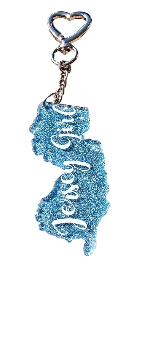 Jersey Girl State Keychain Bag Tag Accessory NJ State Pride Gift