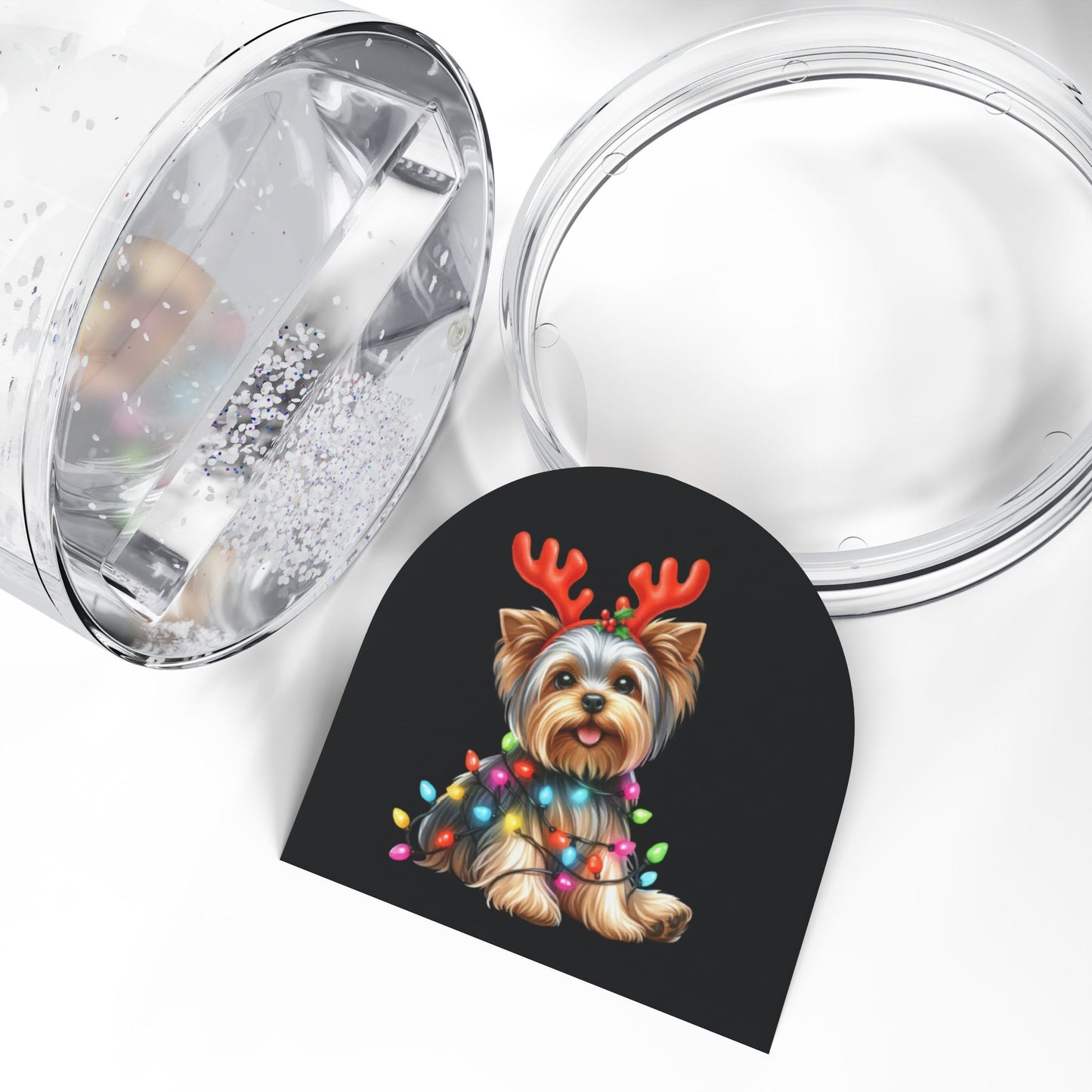 Festive Dog Snow Globe, Holiday Decor, Yorkie Gift, Christmas Decoration, Pet Lover Keepsake, Winter Wonderland